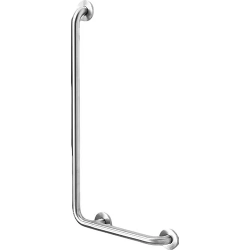 L-alakú mozgássérült kapaszkodó 400x800mm, jobbos, szemből nézve a WC bal oldalára kerül, r.m. acél, selyem