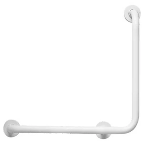 Derékszögű mozgássérült kapaszkodó 600*600 mm, 90°-ban hajlított, fehér acél