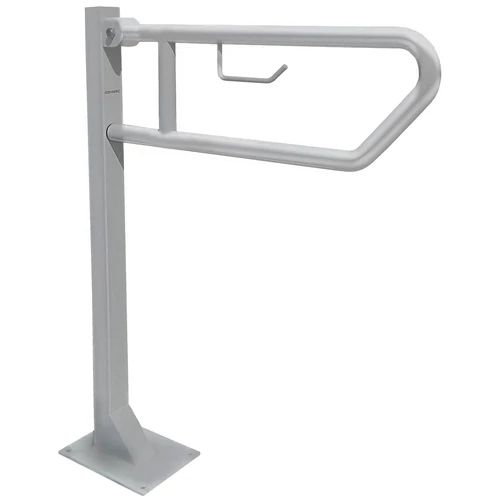 Állványos felhajtható kapaszkodó WC-papír tartóval, r.m. acél, selyem, D=32mm, L=700mm