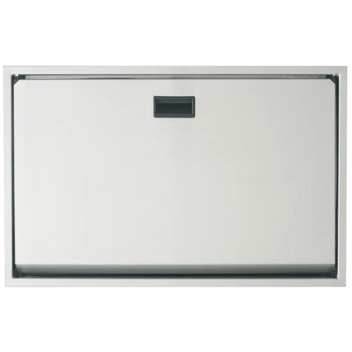 Vandálbiztos fali lehajtható pelenkázó rozsdamentes acél testtel, ABS belsővel, vízszintes, selyem