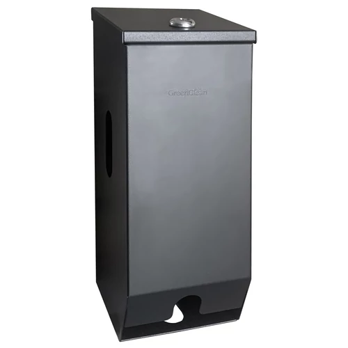 Kistekercses WC-papír adagoló 2 tekercshez, függőleges, szögletes, felülről tölthető, zárható, acél, matt fekete