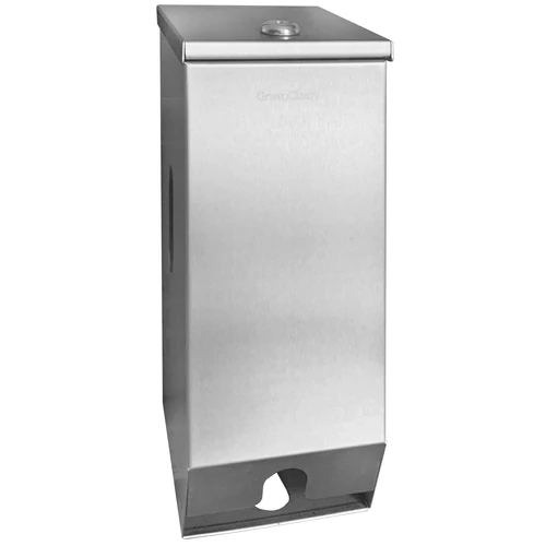 Kistekercses WC-papír adagoló 2 tekercshez, függőleges, szögletes, felülről tölthető, zárható, r.m. acél, Silk Touch ujjlenyomatmentes