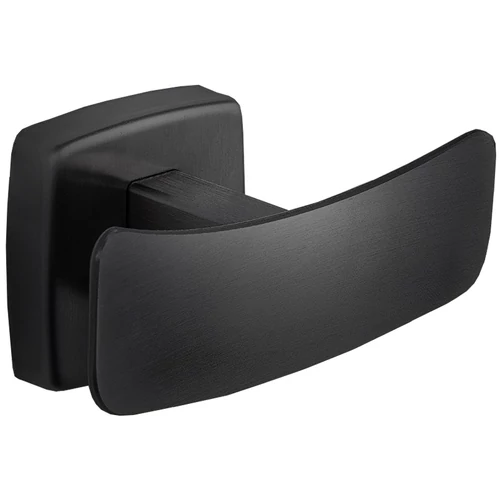 Dupla akasztó, kétágú fogas, AISI304-es rozsdamentes acél, matt fekete, INOX