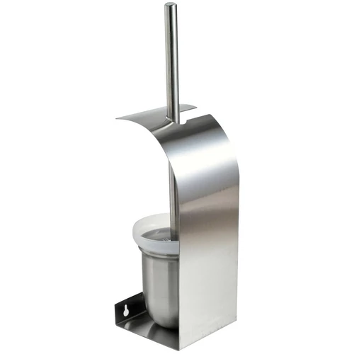 Falra szerelhető WC-kefe tartó, r.m. acél, selyem, INOX