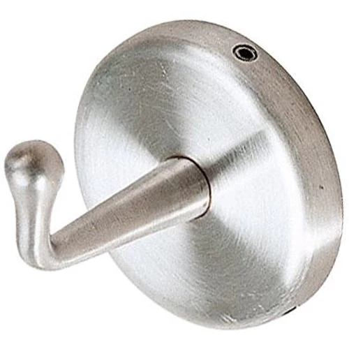 Vandálbiztos egyágú akasztó, fogas 83 mm mély kiállással, robusztus kialakítás, AISI304-es rozsdamentes acél, szálcsiszolt selyem, INOX