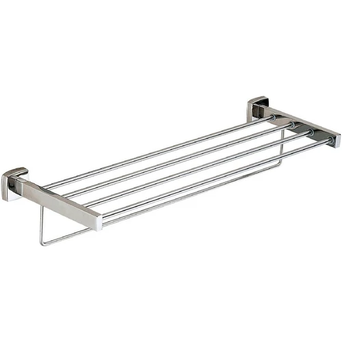 Rácsos törölközőtartó alsó akasztórúddal, 457 mm széles, 210 mm mély, rozsdamentes acél, fényes felület, INOX