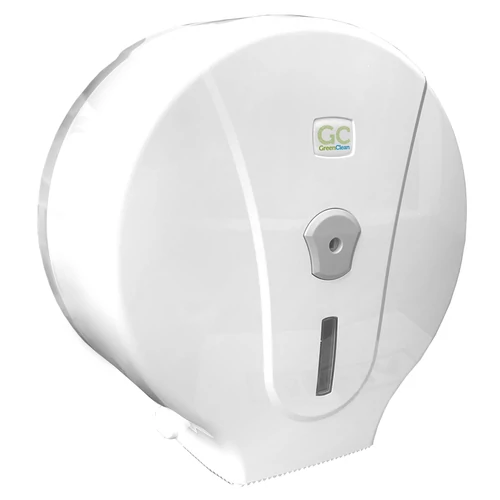 Nagytekercses ipari WC-papír tartó, maxi jumbo, ABS műanyag, fehér, 26-28 cm átmérőjű tekercsekhez