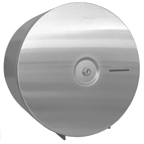 Nagytekercses ipari WC-papír tartó 280mm átmérőjű maxi tekercsekhez, D=322mm, r.m. acél, selyem