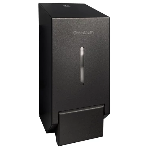 Vandálbiztos folyékonyszappan adagoló, zárható, műanyag tartály, acél, matt fekete, 0,5L