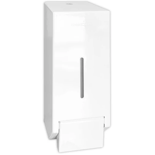 Vandálbiztos folyékony szappan adagoló, zárható, szögletes házzal, tartályos, acél, fehér, 1L