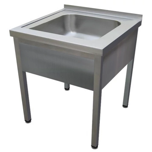 500mm 1 medencés nagykonyhai mosogató 400x400x250mm medencével, lábra állítva, takaróköpennyel, r.m. acél