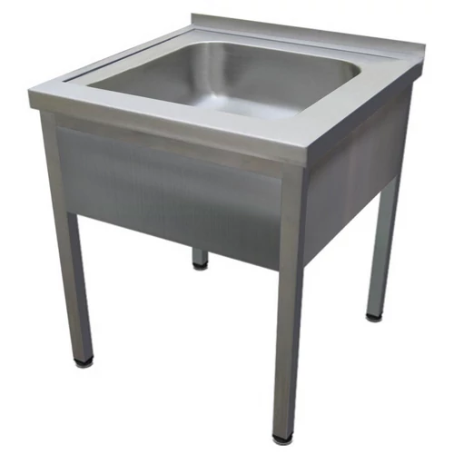 500mm 1 medencés nagykonyhai mosogató 400x500x250mm medencével, lábra állítva, takaróköpennyel, r.m. acél