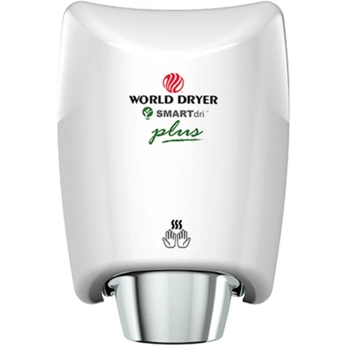 WORLD DRYER SMARTdri Plus okos kézszárító, állítható sebesség és fűtőszál, 400-1200W, 10mp, fehér, K48-974P