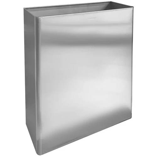 Fali fedő nélküli hulladékgyűjtő, 23 liter, rozsdamentes acél, matt