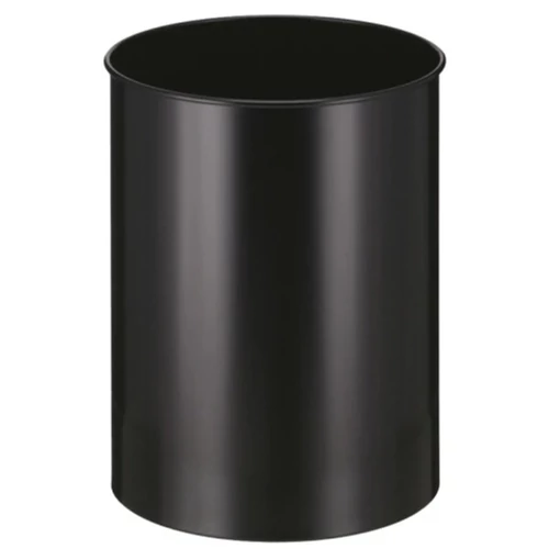 Fedél nélküli kerek hulladékgyűjtő, 30 liter, szinterezett acél, fekete
