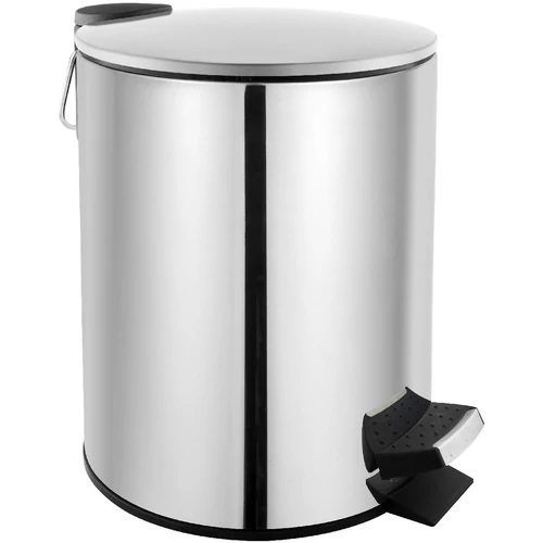 Prémium pedálos hulladékgyűjtő Soft-Close lecsapódásgátló fedéllel, kerek 3L, r.m. acél, fényes