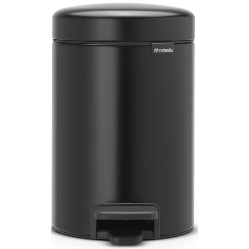 Pedálos szemetes kuka lecsapódásmentes fedővel, belső műanyag tartállyal, H=264mm, D=168mm, 3L, acél, matt fekete