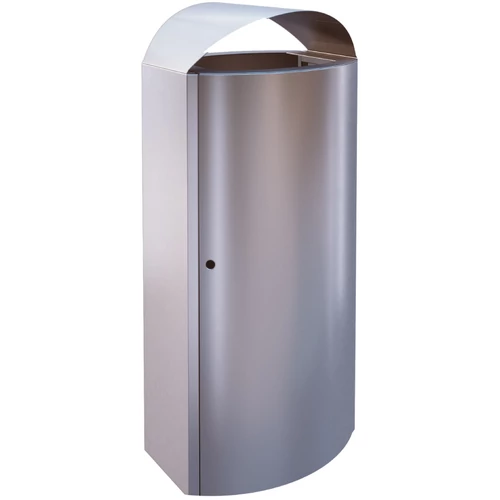 CAPITAL 60731 vandálbiztos kültéri álló hulladékgyűjtő 90L fém rekesszel, fedeles, 1,5-2mm r.m. acél, selyem