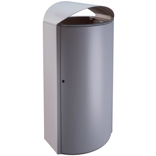 KENDO 65511 extra vandálbiztos kültéri álló kuka 90L fém rekesz, fedeles, 2-4mm acél, graffitiálló felületkezelés, sötétszürke