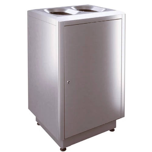 SKYLINE S200-IL prémium szelektív hulladékgyűjtő 2x100L belső fém rekesszel, zárható, önoltó, 1,5mm r.m. acél