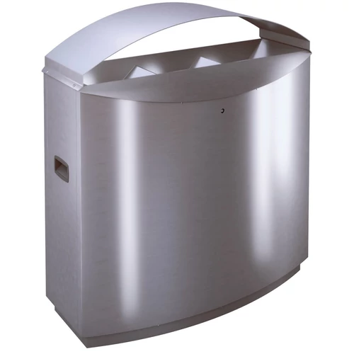 TEMPTATION FF3D kültéri vandálbiztos szelektív szemetes fedővel, 3 állás, 2x50L és 1x70L rekesz, zárható, önoltó, 1,5mm r.m. acél