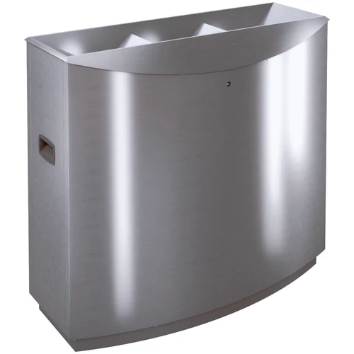 TEMPTATION FF3 vandálbiztos szelektív hulladékgyűjtő 3 állással, 2x50L és 1x70L rekesz, zárható, önoltó, 1,5mm r.m. acél