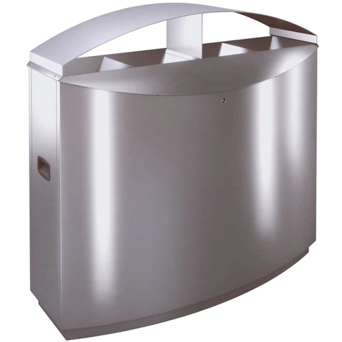 TEMPTATION FF4D kültéri vandálbiztos szelektív kuka fedéllel, 4 állás, 2x55L és 2x60L rekesz, zárható, önoltó, 1,5mm r.m. acél