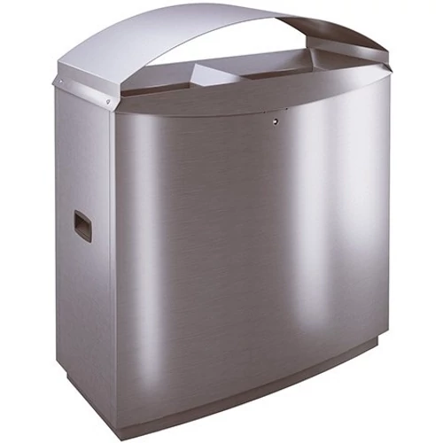 TEMPTATION FFJ2D JUMBO kültéri vandálbiztos szelektív hulladékgyűjtő fedéllel, 2 állás, 2x100L rekesz, zárható, önoltó, 1,5mm r.m. acél