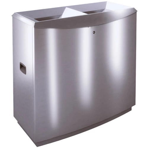 TEMPTATION FFJ2 JUMBO vandálbiztos szelektív hulladékgyűjtő 2 állással, 2x100L rekesz, zárható, önoltó, 1,5mm r.m. acél