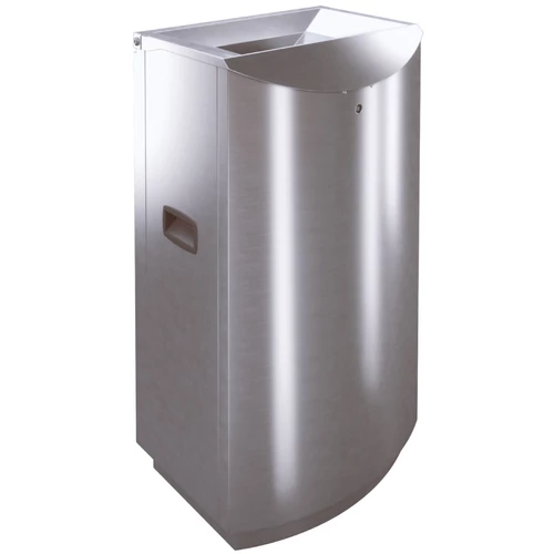 TEMPTATION FFW1 vandálbiztos hulladékgyűjtő falsíkra felfekvő kialakítással, 70L belső fém rekesz, zárható, önoltó, 1,5mm r.m. acél