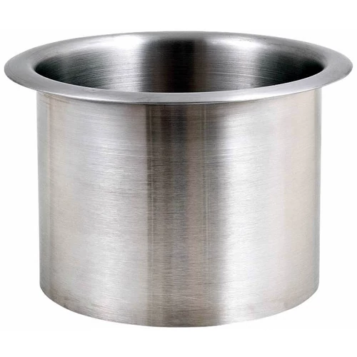 Mosdópultba süllyeszthető hulladékledobó nyílás, hengeres, felső peremmel, 150 mm átmérő, 120 mm magasság, rozsdamentes acél, fényes