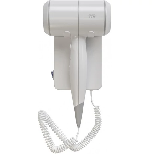 Szállodai ionos hajszárító fali konzollal, 3 fokozat, fűtőszál kapcsolás, 2db USB aljzat, 1800W, fehér