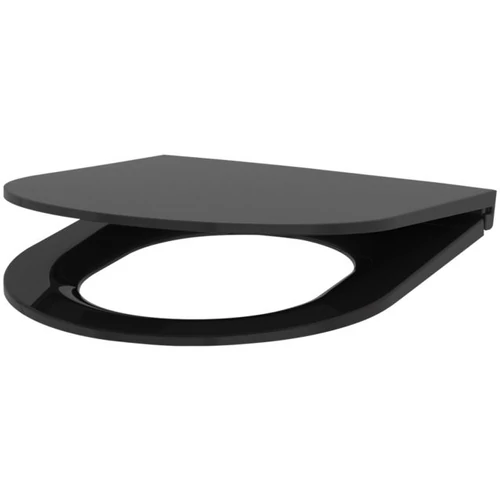 DELABIE vandálbiztos WC-ülőke fedővel és rozsdamentes acél zsanérokkal vandálbiztos DELABIE WC-hez, duroplast, fekete