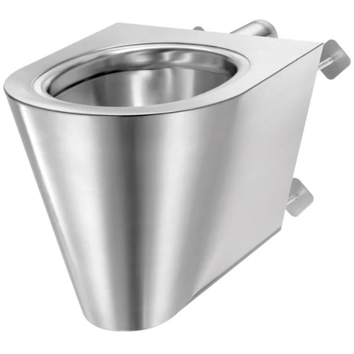 DELABIE vandálbiztos fali WC csésze szervizfolyosós rögzítéssel, 1,5mm rozsdamentes acél, selyem, DEL160310