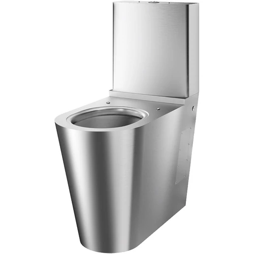 DELABIE vandálbiztos mozgássérült monoblokkos WC öblítőtartállyal, 700mm, álló, 1,5mm r.m. acél, selyem, DEL110790