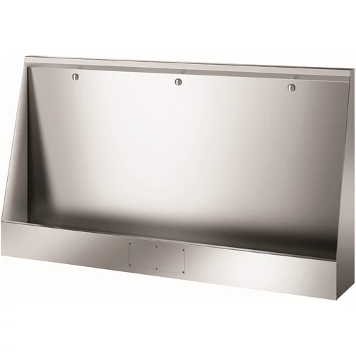 Vandálbiztos piszoár fal, padlón álló, 3 személyes, öblítőfejjel, középső 5/4" leeresztőszeleppel, r.m. acél, selyem, 1,2 mm falvastagság, 1800mm