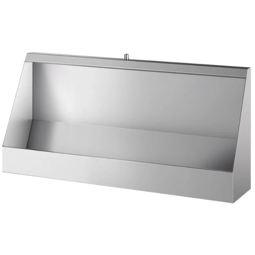 Vandálbiztos piszoár vályú, fali rögzítésű, 2 személyes, r.m. acél, selyem, 1,2 mm falvastagság, 1200 mm