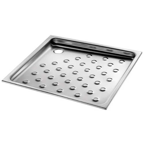 Vandálbiztos zuhanytálca 70x70 cm-es, 60 mm mély, r.m. acél, selyem, 1,2 mm falvastagság