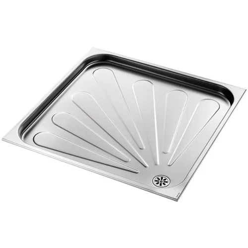 Vandálbiztos zuhanytálca 80x80 cm-es, 60 mm mély, r.m. acél, selyem, 1,2 mm falvastagság