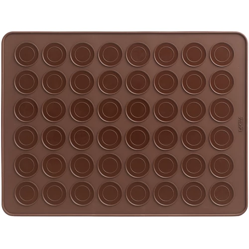 Lékué Silicone Macaron Baking Mat szilikon macaron sütőlap, 24db macaron elkészítéséhez, standard méret - 300x400mm, barna - 880629