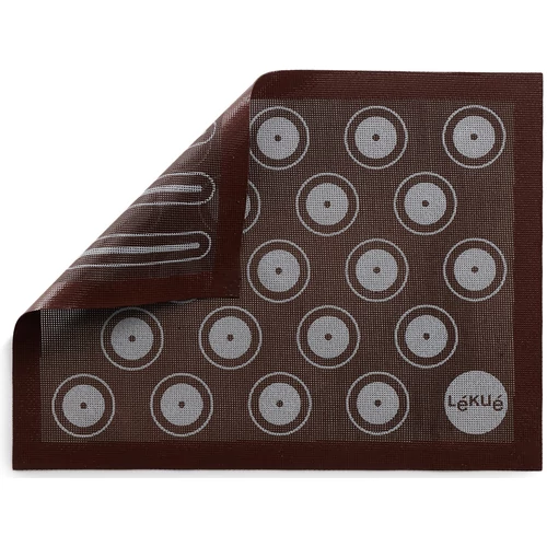 Lékué Microperforated Baking Mat tapadásmentes mikroperforált szilikon sütőlap, kétoldalas forma - éclair és képviselőfánkhoz, 300x400mm, barna - 881367