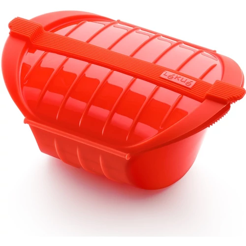 Lékué Deep Microwave Steam Cooker mikrohullámú sütőbe szilikon gőzpároló edény, 3-4 főre, mélyített kialakítással, piros - 881824