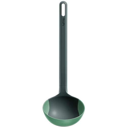 Lékué Non-Scratch Ladle merőkanál, szilikon élvédő a karcmentességért, akasztóval, hőálló, műanyag, szürke/zöld - 883569