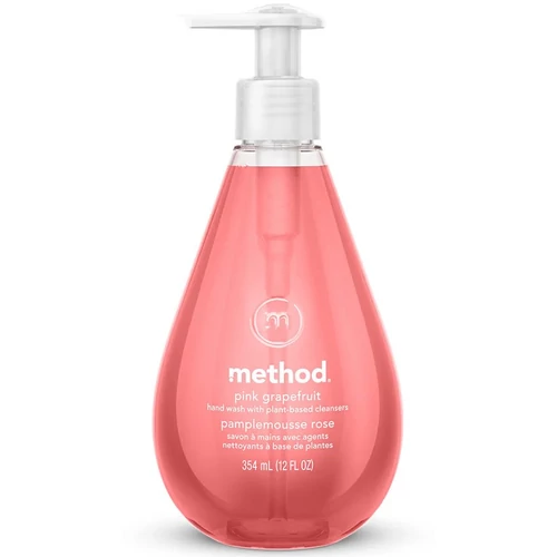 METHOD Pink Grapefruit folyékonyszappan, csepp alakú pumpás flakon, energizáló, extrán citrusos és gyümölcsös illat rózsaszín grapefruit, vérnarancs, feketeribizli jegyekkel, 354ml/flakon