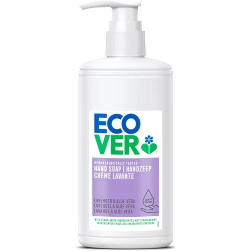 ECOVER Hand Soap bőrbarát kézmosó folyékonyszappan, környezetbarát, biológiailag lebomló és vegán összevetőkkel, pumpás flakon, Levendula - Aloe vera illatú, 250ml/flakon