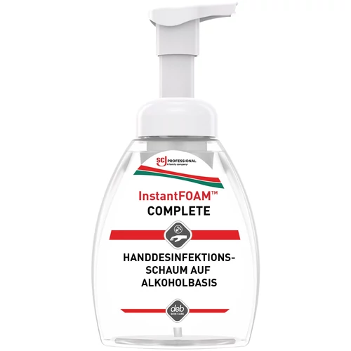 SCJP InstantFOAM COMPLETE alkoholos kézfertőtlenítő hab, széles hatásspektrum, illat- és színezékmentes, hipoallergén, 250ml asztali pumpás flakon