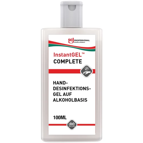 SCJP InstantGEL COMPLETE alkoholos kézfertőtlenítő gél, széles hatásspektrum, illat- és színezékmentes, hipoallergén, 100ml flip kupakos flakon
