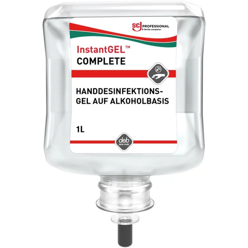 SCJP InstantGEL COMPLETE alkoholos kézfertőtlenítő gél, széles hatásspektrum, illat- és színezékmentes, hipoallergén, Proline manuális adagolóhoz, 1L patron