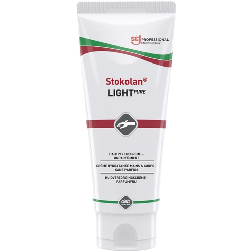 SCJP Restore Stokolan Light Pure munkavégzés utáni regeneráló kézkrém shea vajjal, illatanyag- és színezékmentes, bőrpuhító és hidratáló összetevőkkel, szilikonmentes, 100ml tubus