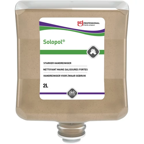 SCJP Solopol Heavy Duty ipari kézmosó szappan makacs szennyeződésekre, dióhéj őrleménnyel, erős tisztítóhatás: 4/5, Heavy Duty adagolóhoz, 2L patron
